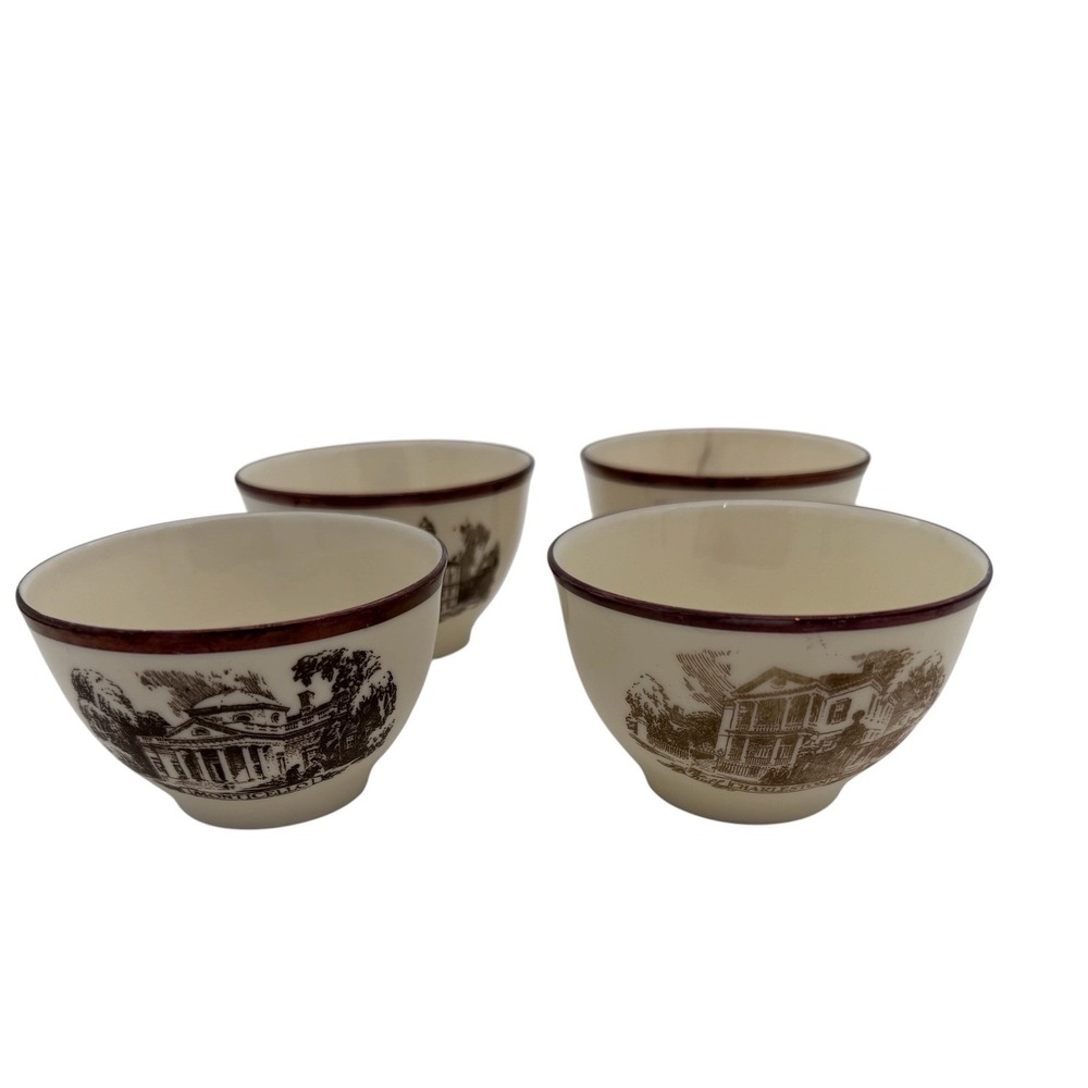 Lenox Architects Tea Set 1933 Monticello Pringle House Charleston Cups Set of 4